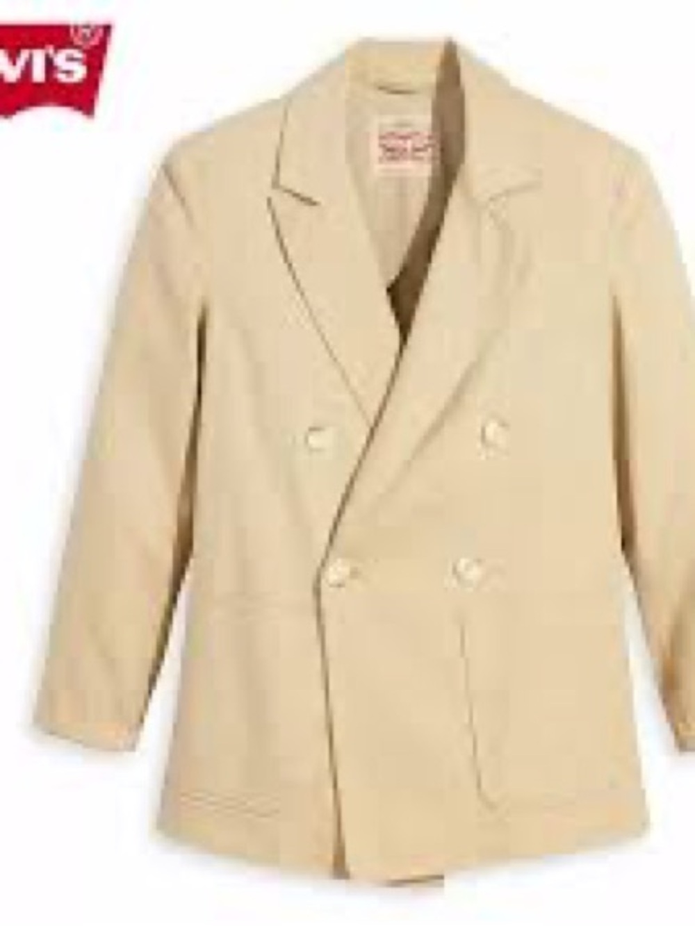 Levi's Women's Oversized Double-Breasted Beige Blazer Jacket